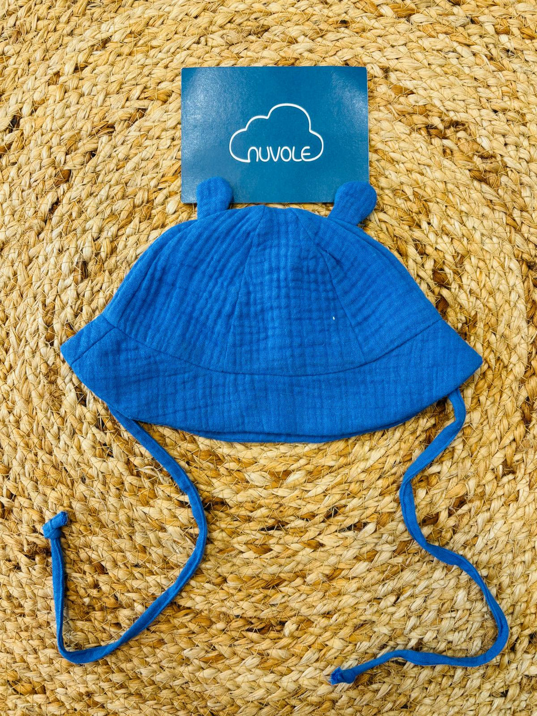 Cappello in garza di cotone blu royal