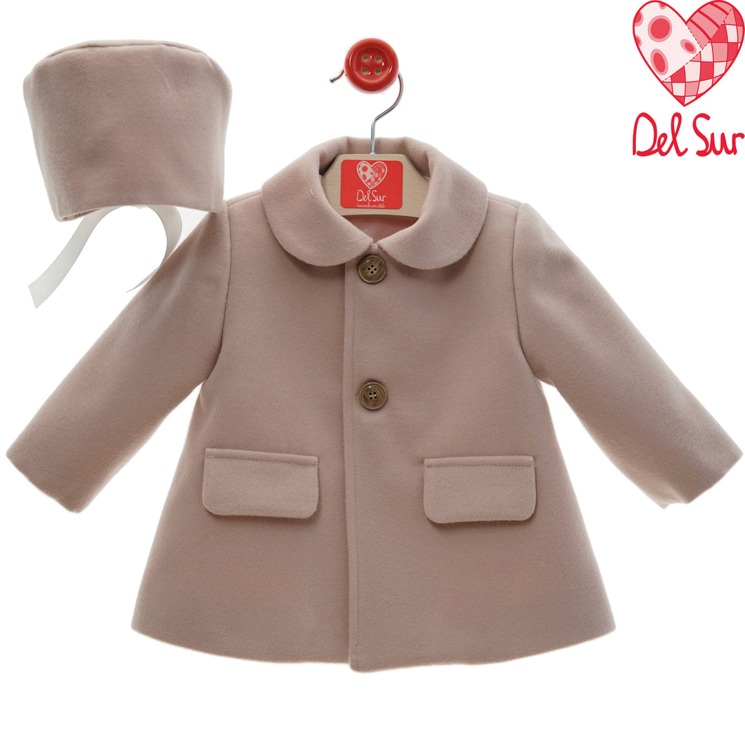 Cappotto con cuffietta rosa cipria
