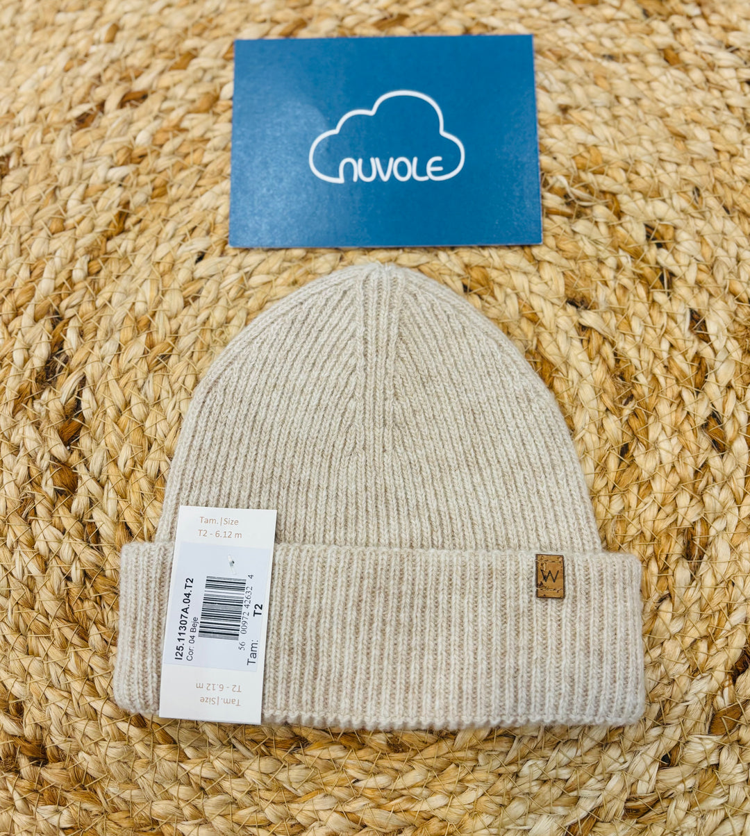 Cappello in lana merino beige