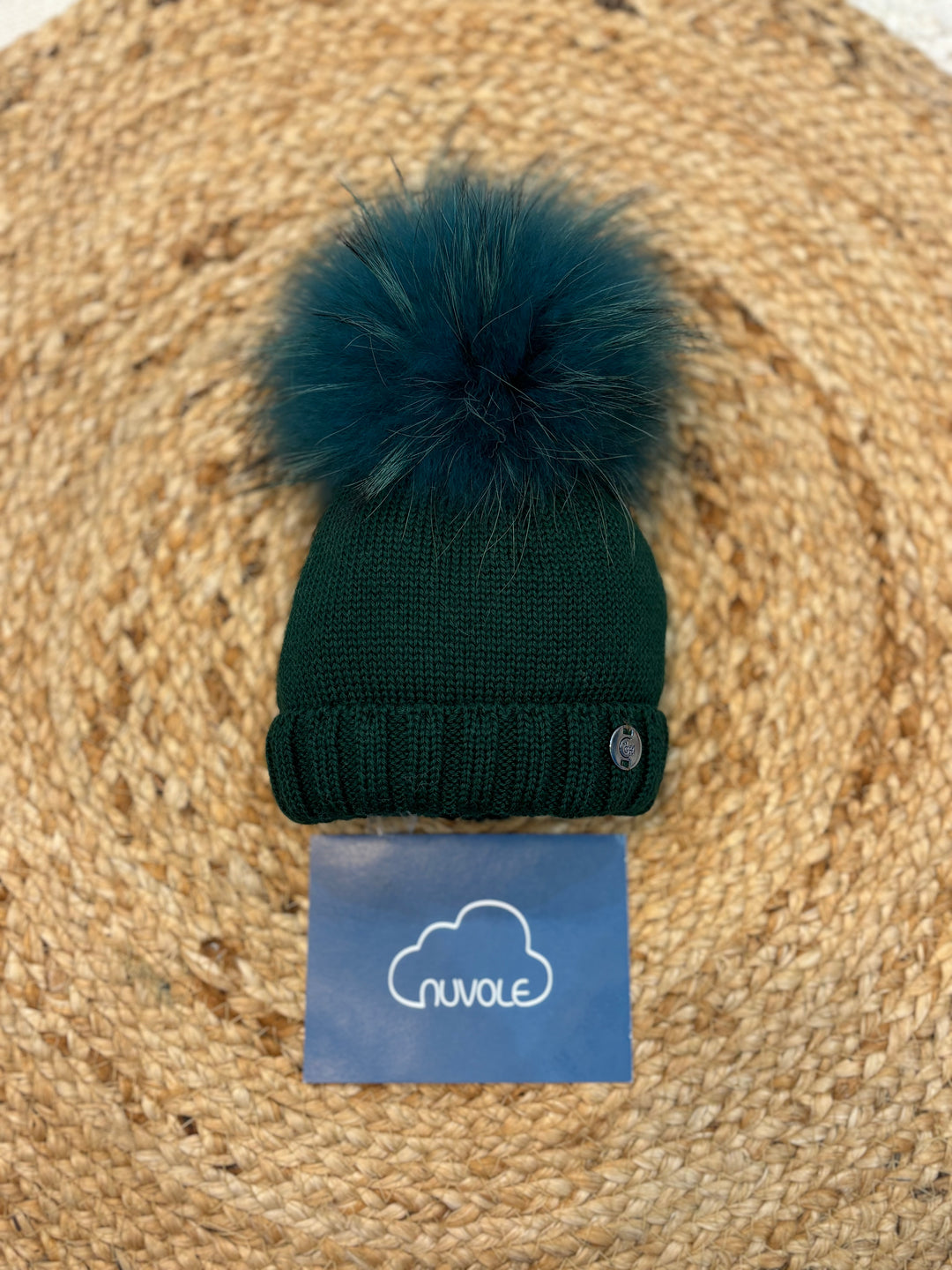 Cappello con pompon verde