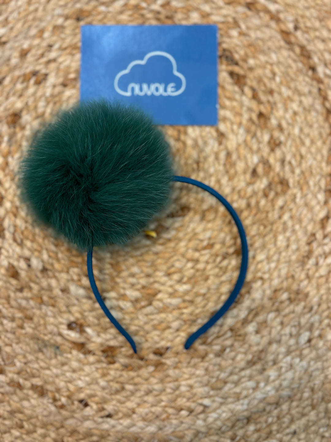 Cerchietto con pompon verde