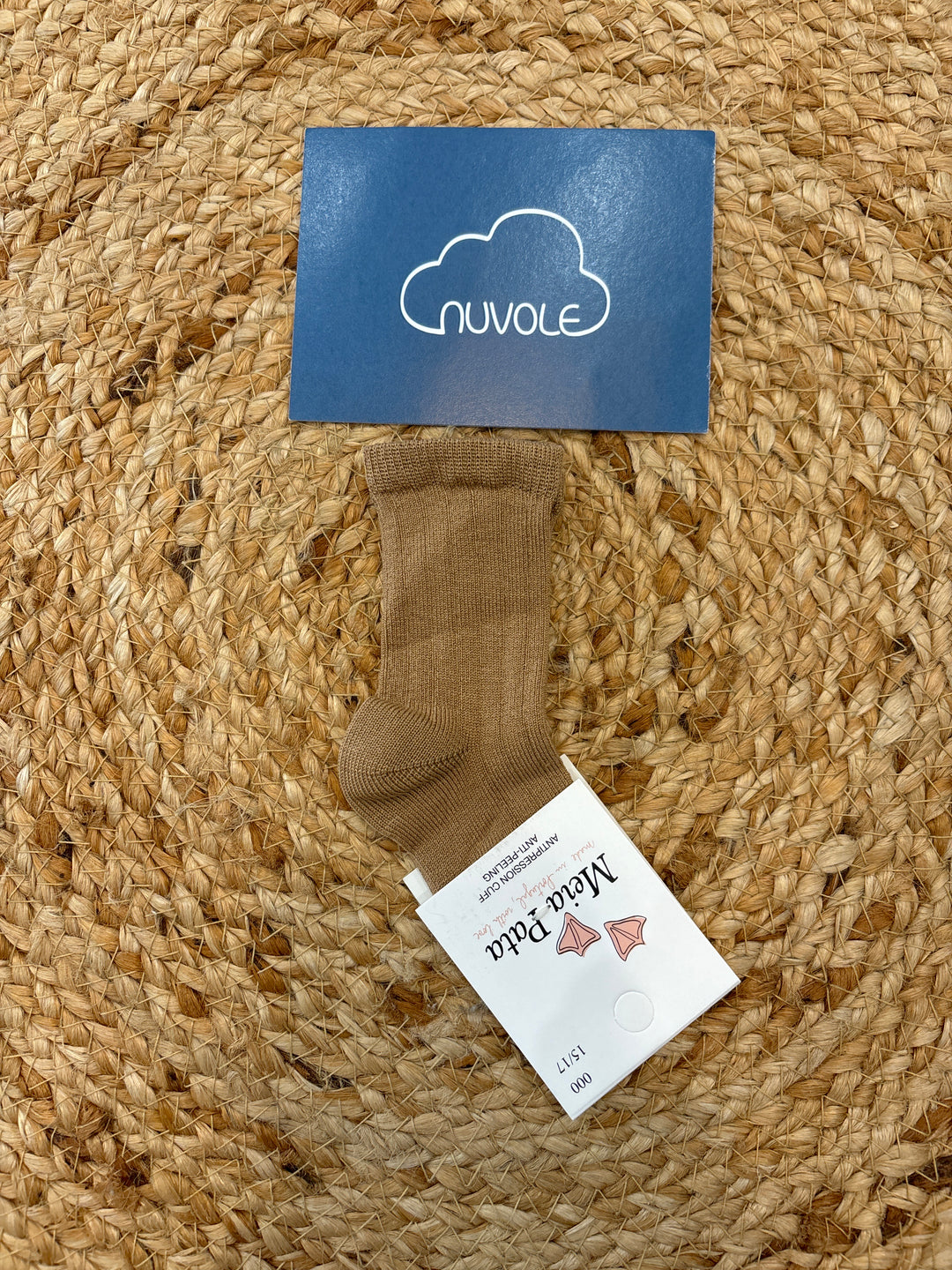 Calzino rigato beige