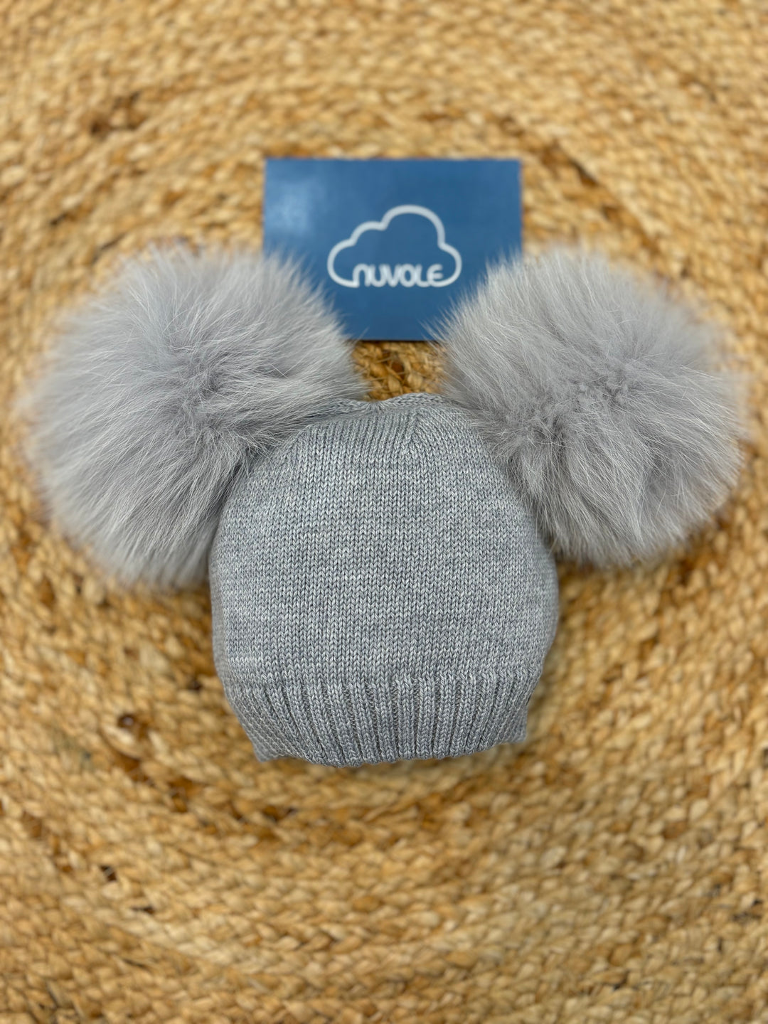 Cappello doppio pompon grey