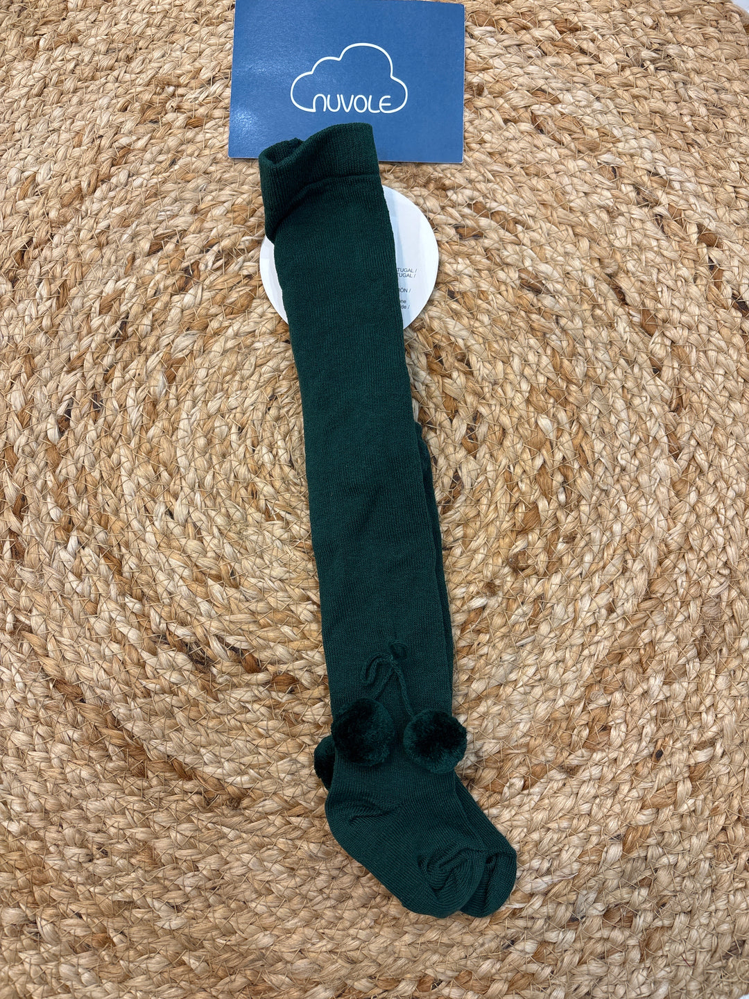 Calzamaglia pompon verde bottiglia