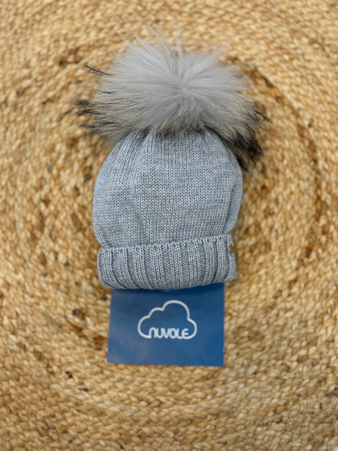 Cappello con pompon grey