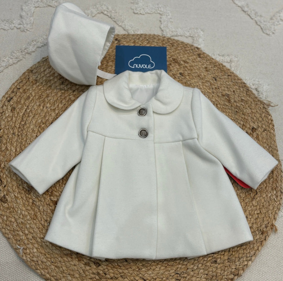 Cappotto con cuffietta bianco