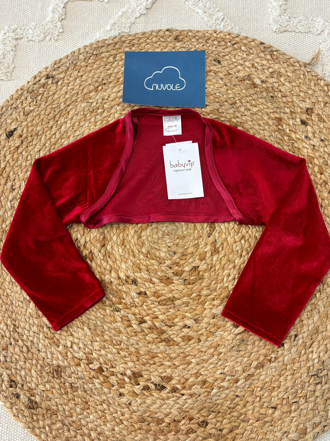 Coprispalle in velluto rosso