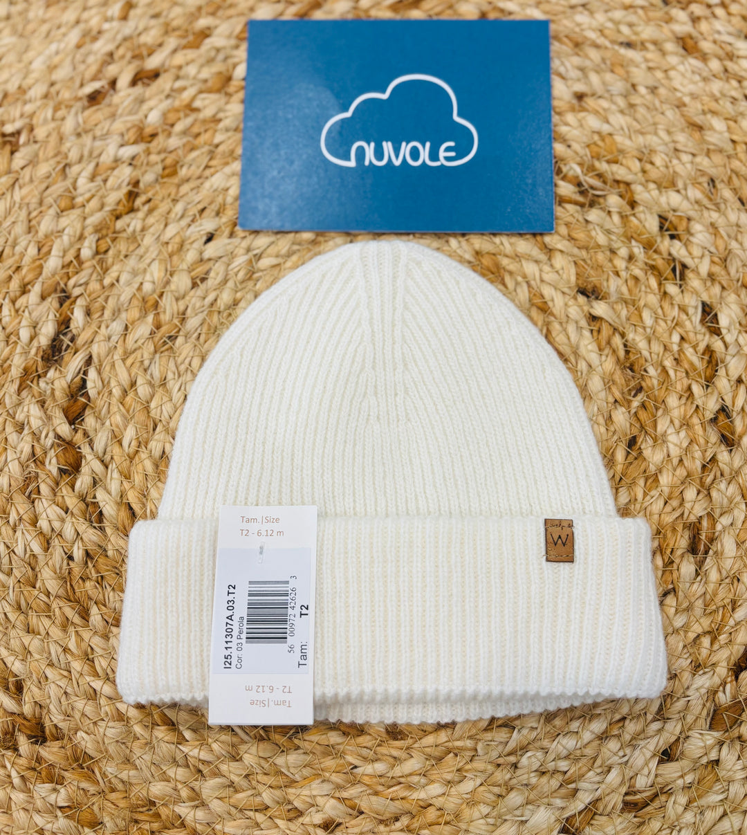 Cappello in lana merino panna