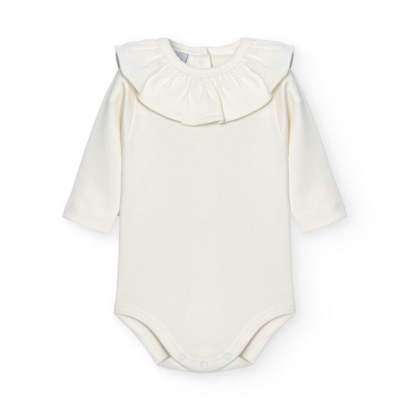 Body manica lunga con collo volant