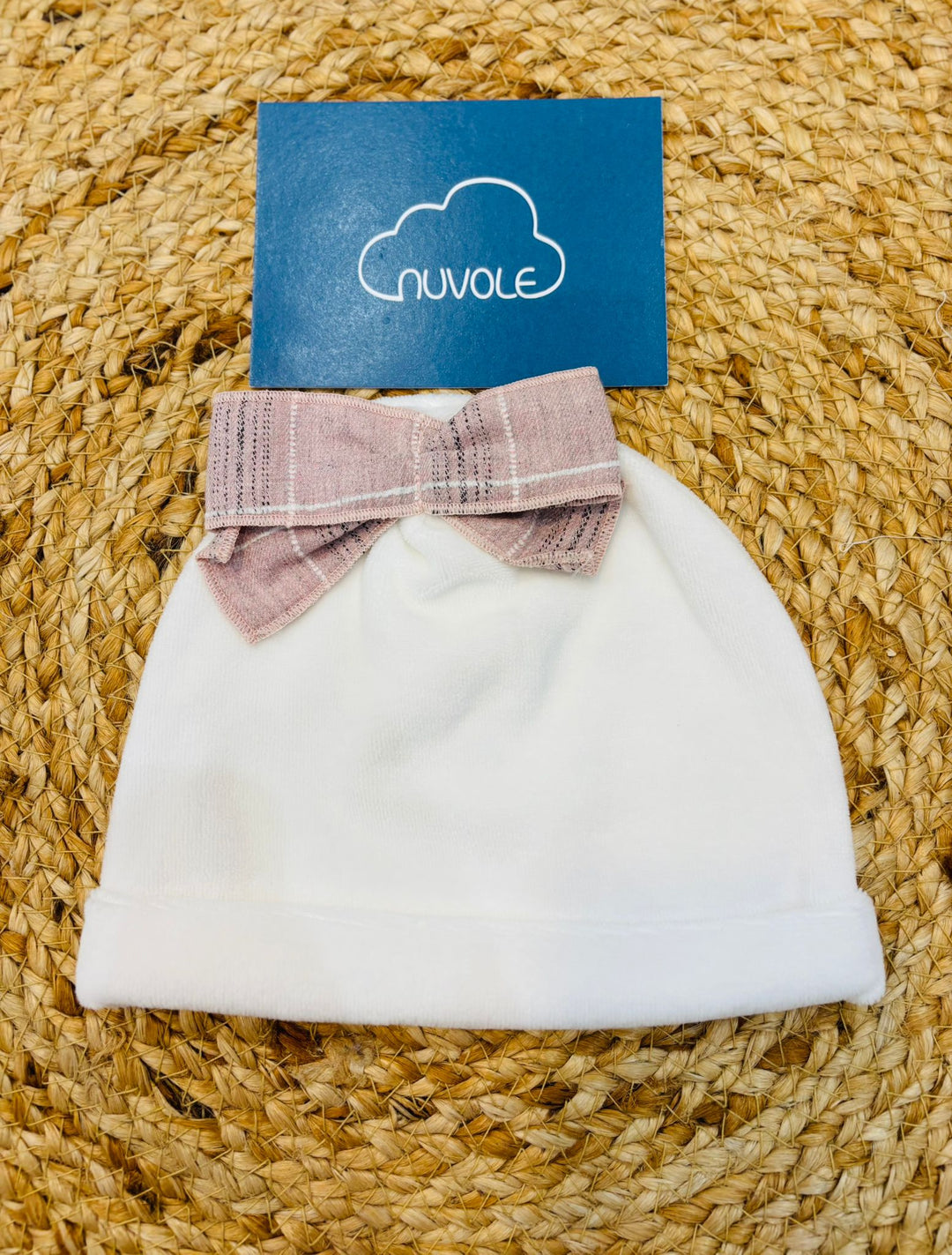 Cappello in ciniglia con fiocco