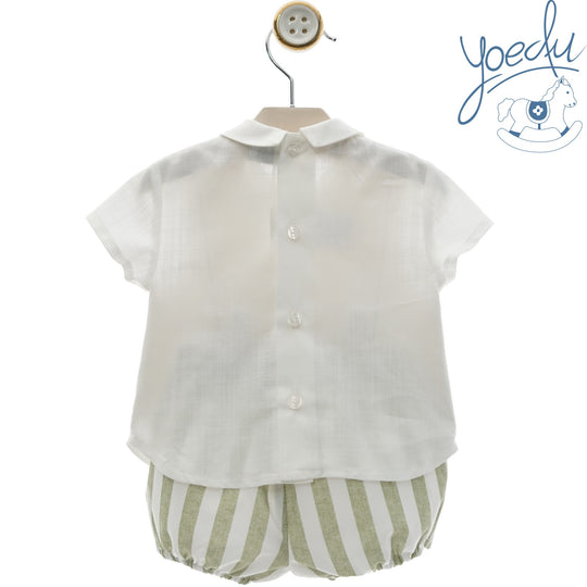 Completo elegante righe verdi