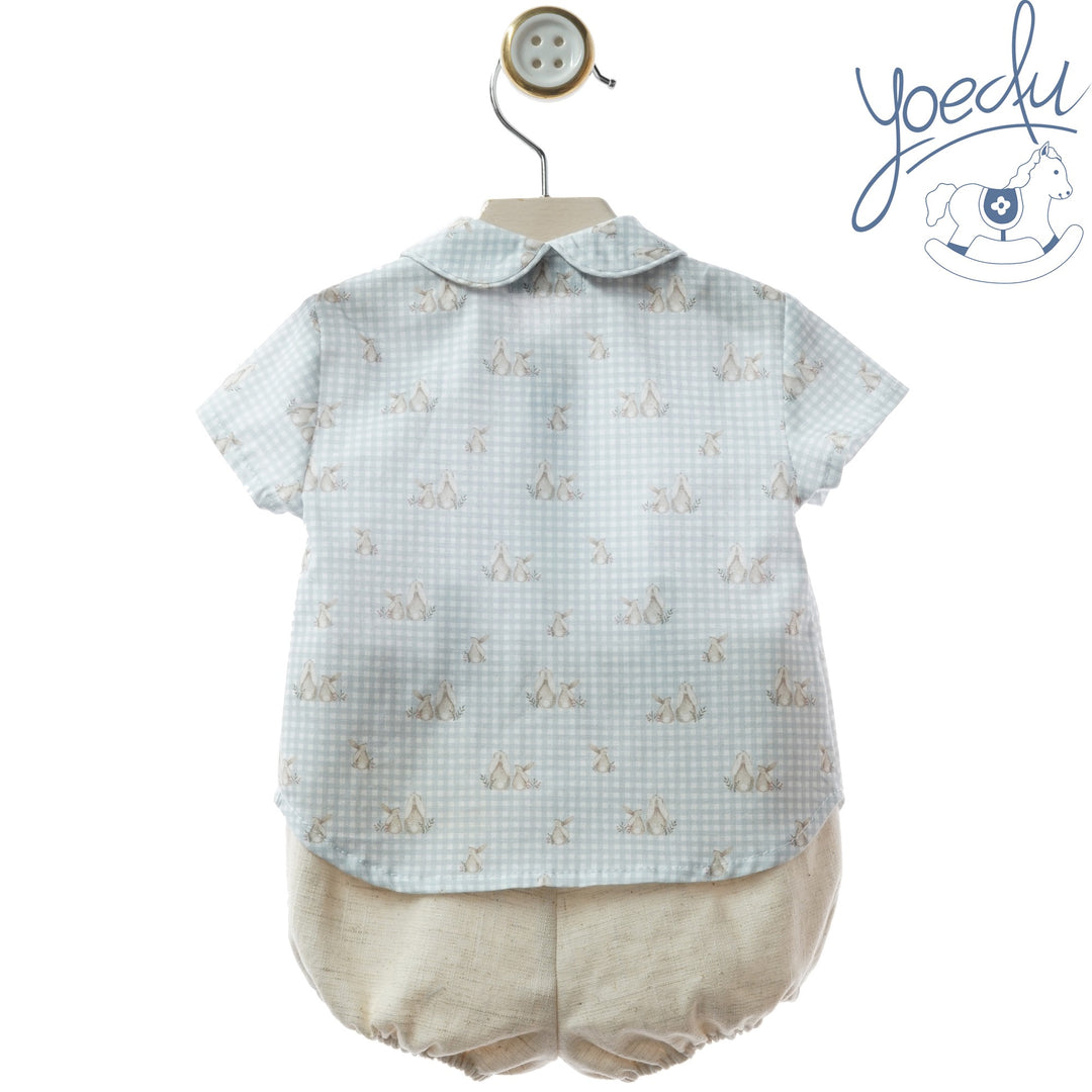 Completo camicia coniglietti e shorts