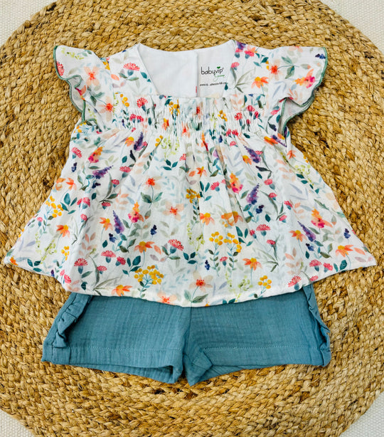 Completo flower in cotone organico