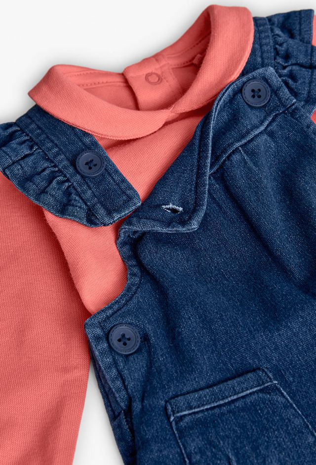 Completo salopette denim
