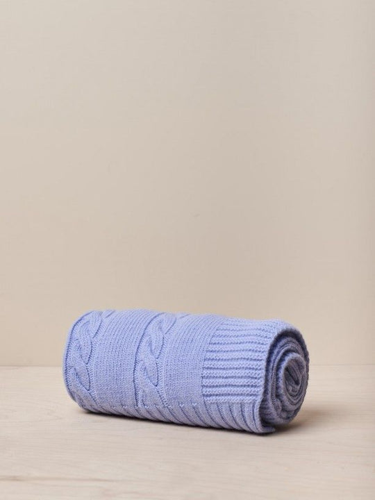 Coperta lana merino azzurra