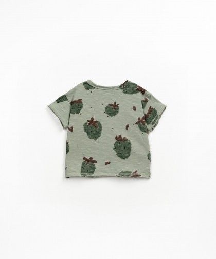 T-shirt verde stampata