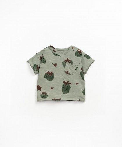 T-shirt verde stampata