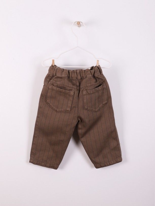 Pantalone in twill rigato