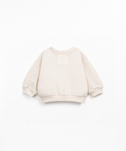 Cardigan panna con chiusura a bottoni in cocco