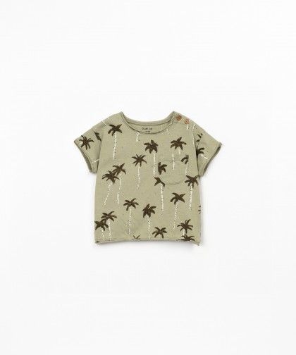 T-shirt mezza manica fantasia Palme