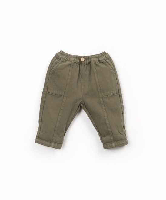 Pantalone in drill kaki