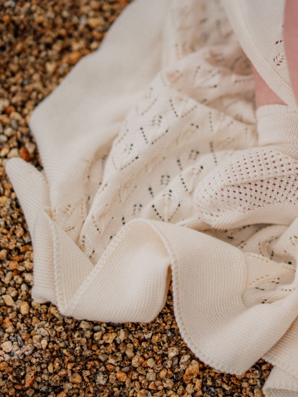 Coperta lavorata beige