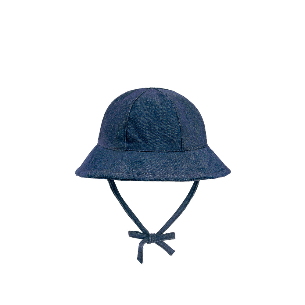 Cappello denim con fiocchetto