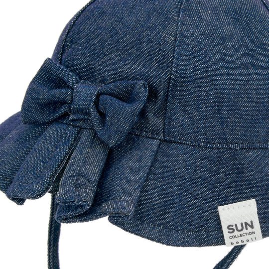 Cappello denim con fiocchetto