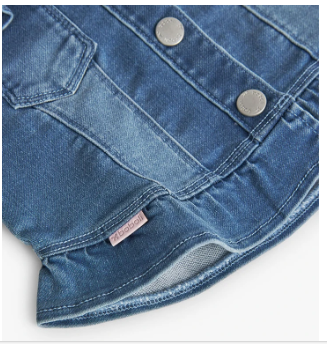 Giubbotto denim in jersey Bleach blu