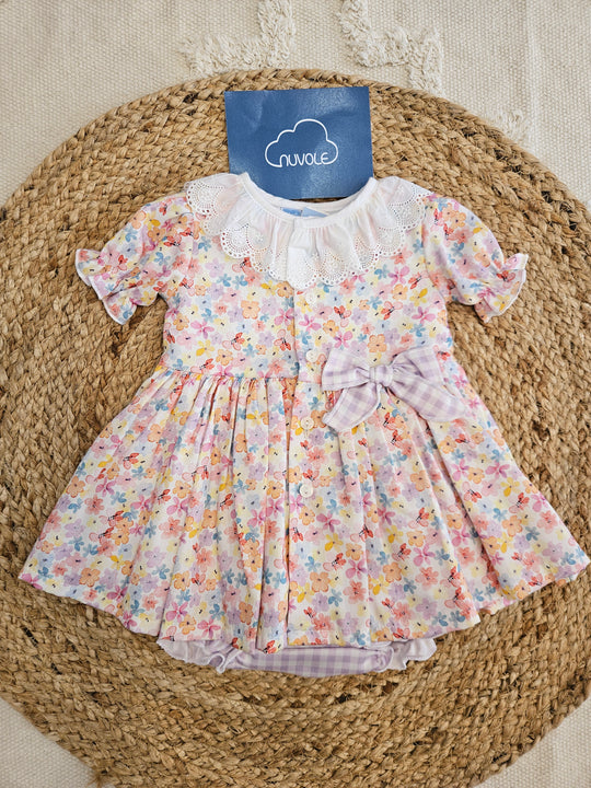 Mini abito con culotte Fiori