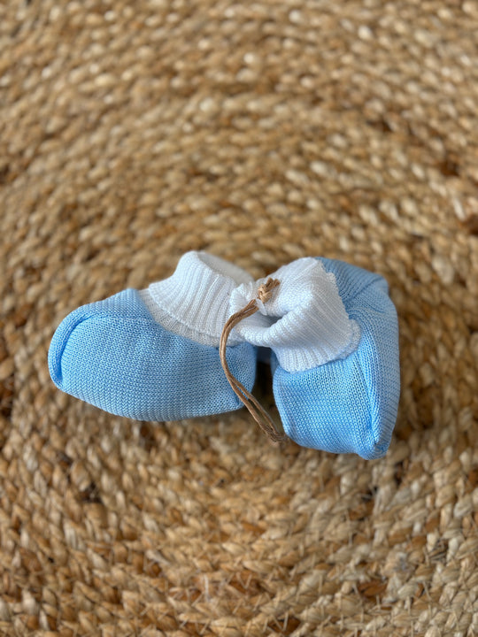 Babbucce in filo di cotone cielo