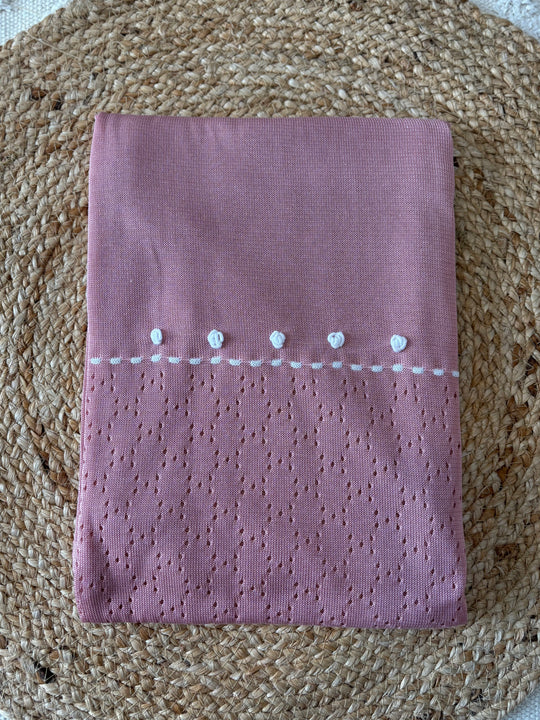 Coperta in filo di cotone roselline
