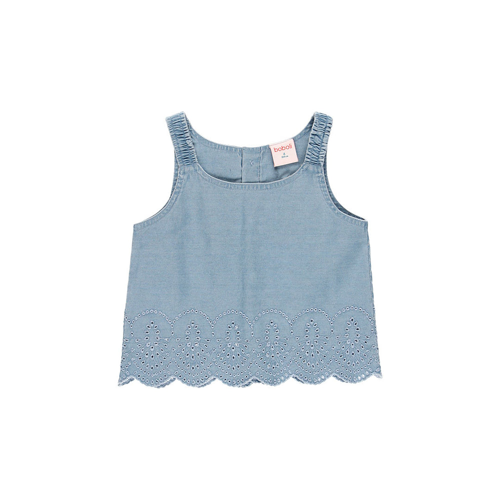 Top in cambray ricamato