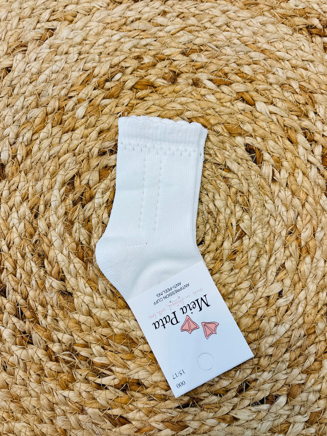 Calzino con traforo bianco