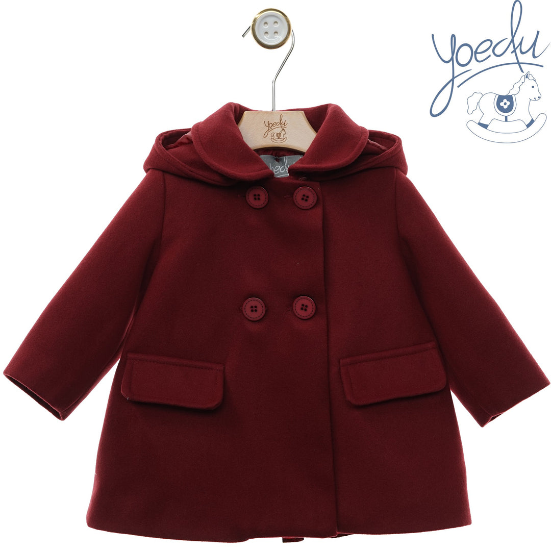 Cappotto in panno bordeaux