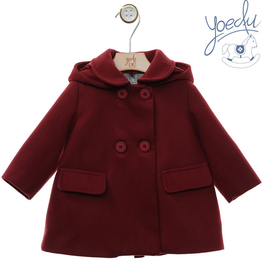 Cappotto in panno bordeaux