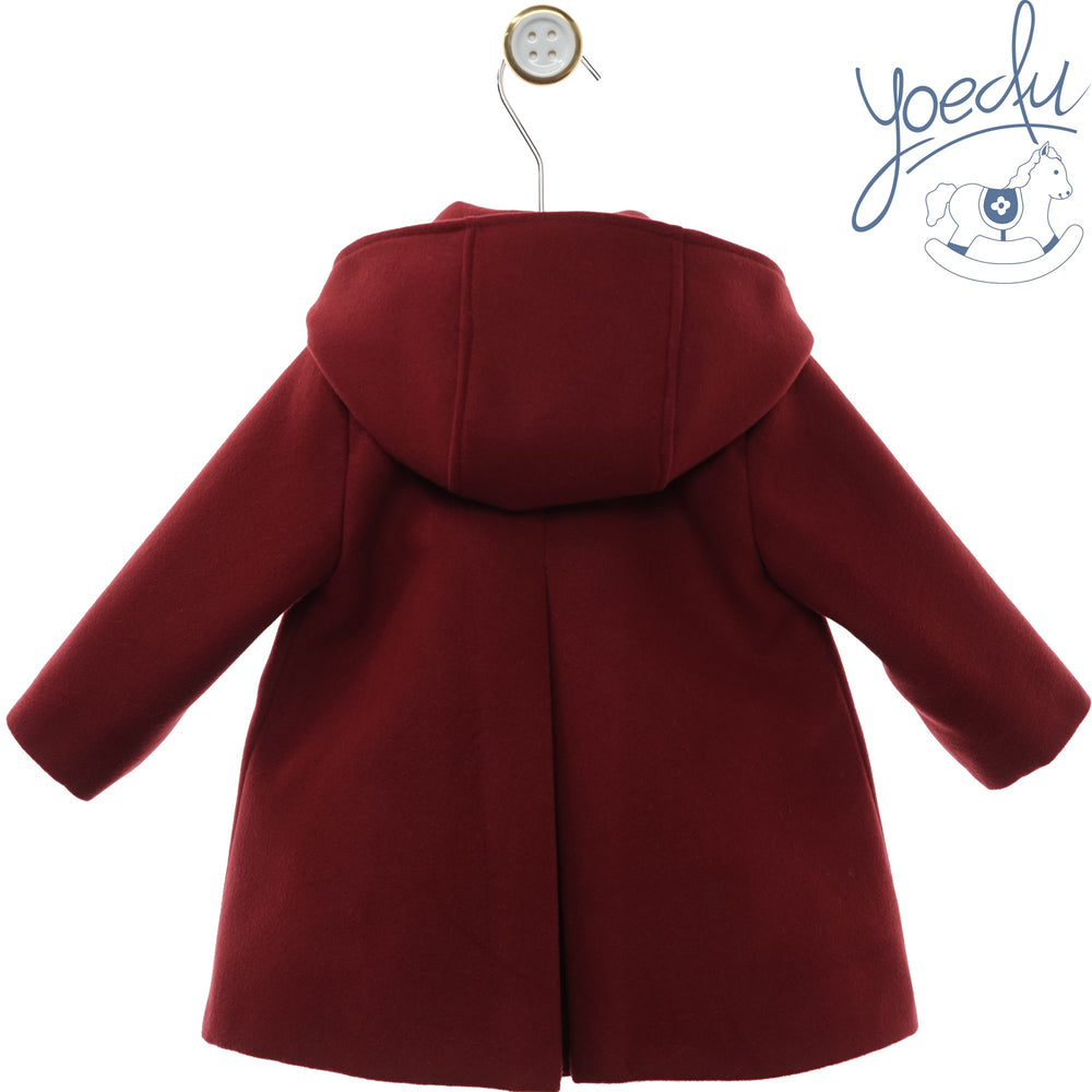Cappotto in panno bordeaux