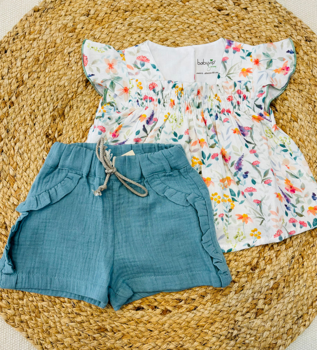 Completo flower in cotone organico