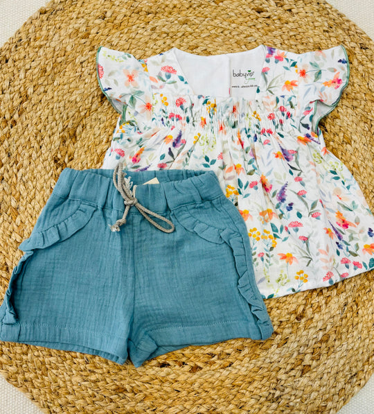 Completo flower in cotone organico