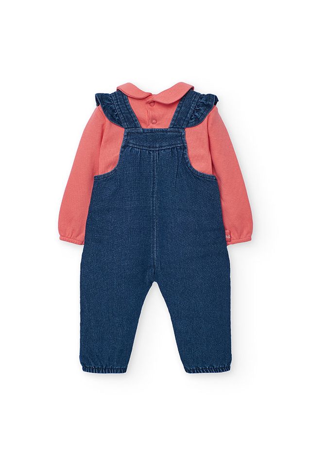 Completo salopette denim