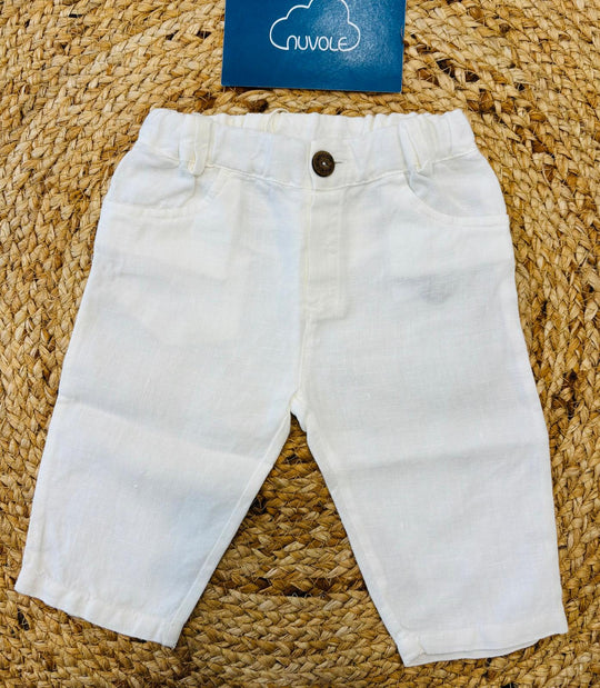 Pantalone in lino bianco