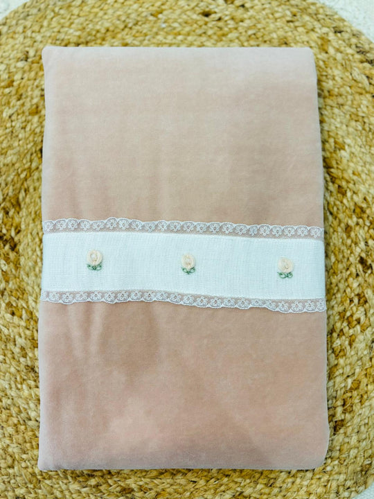 Coperta in ciniglia rosa antico