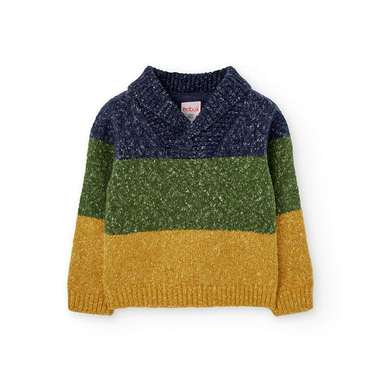 Maglione con collo sciallato