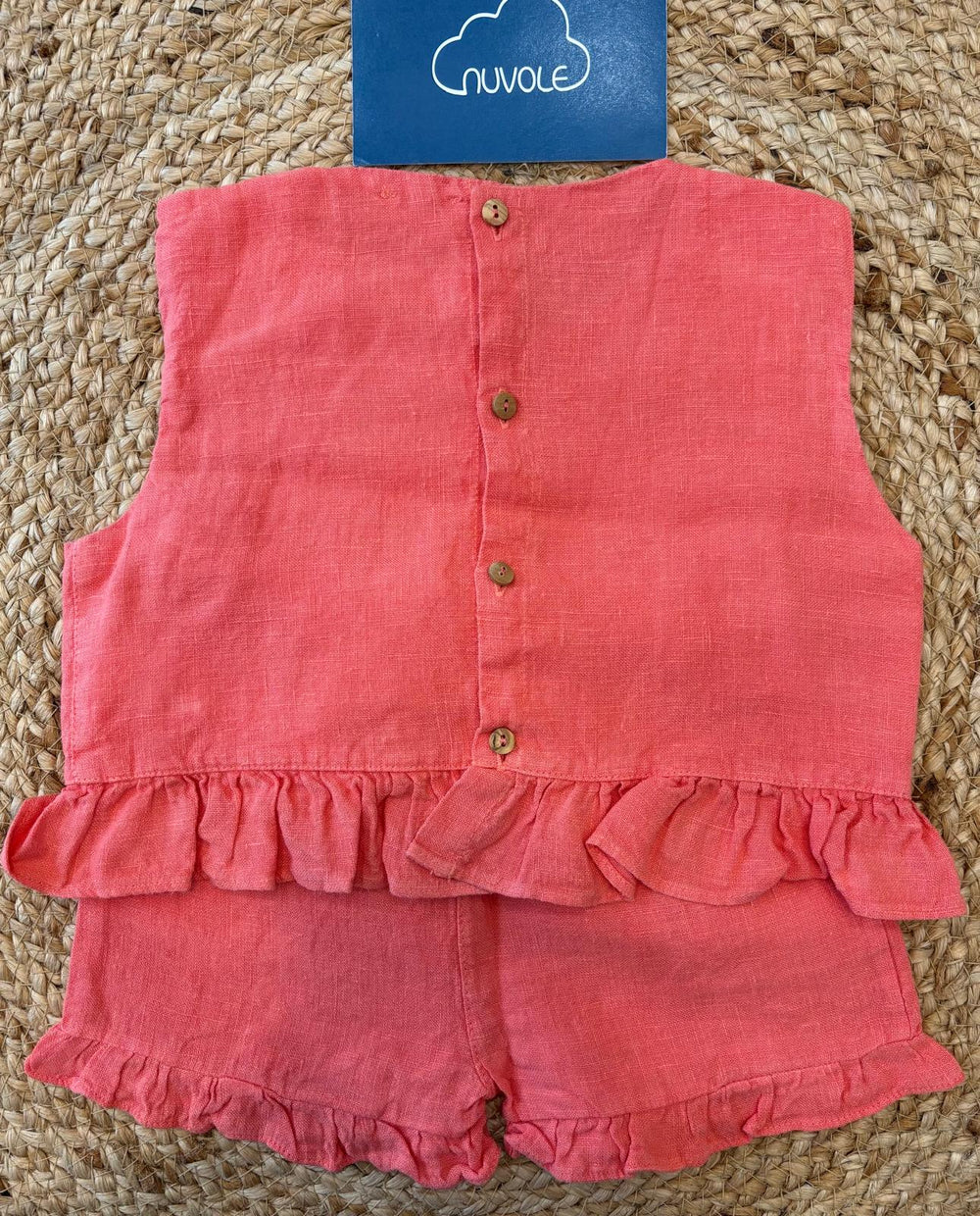 Completo in lino coral