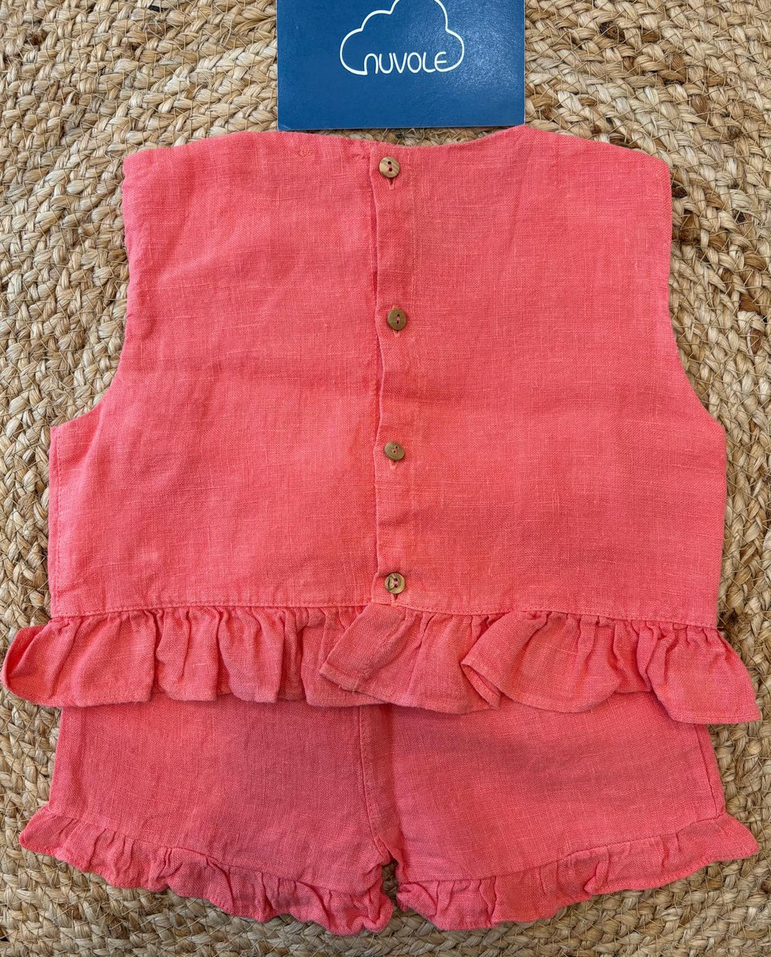 Completo in lino coral