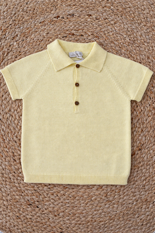 Polo in filo di cotone amarillo
