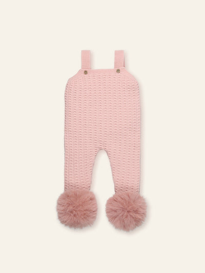 Salopette in lana con pelliccia