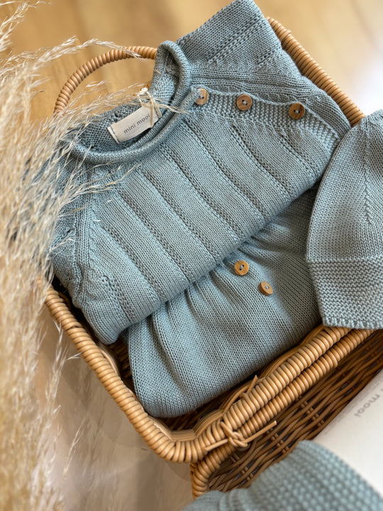 Set nascita in cotone organico green