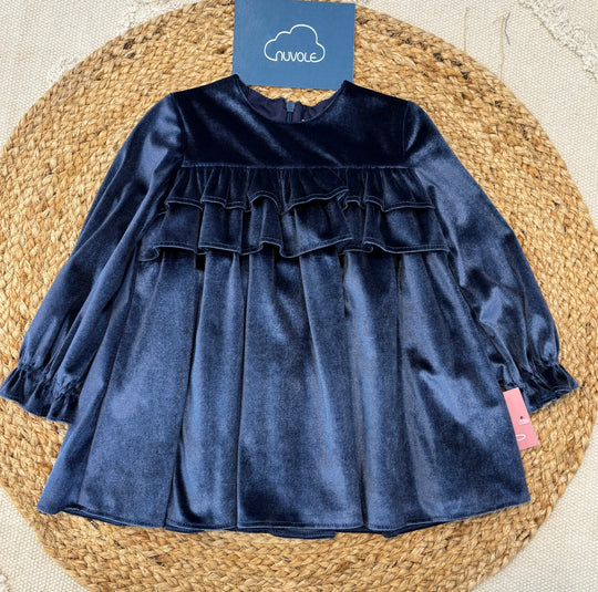 Abito in velluto blu