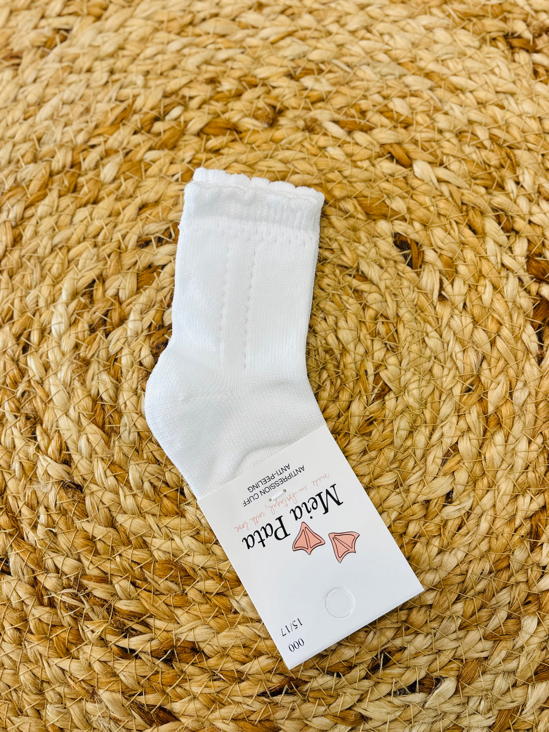 Calzino con traforo bianco latte